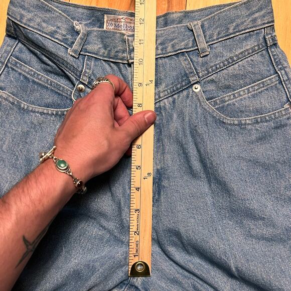 VINTAGE 80s Western Cowgirl Jeans Size 4 Melbourne Country Yoked Tapered - Picture 4 of 5